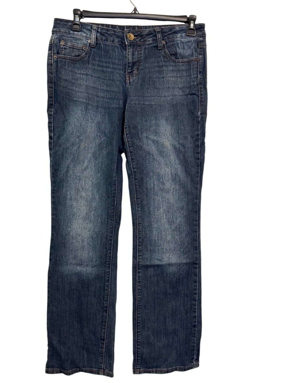 DKNY Womens Straight Leg Blue Denim Jeans Size 8 Cotton Blend Made In China